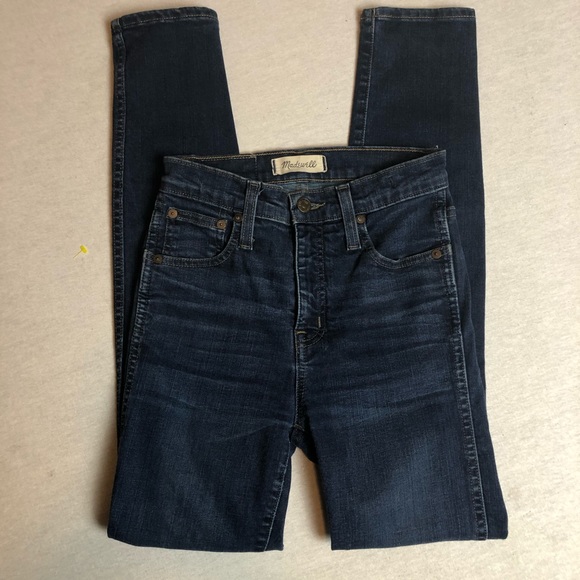 Madewell 10” High Riser Skinny Skinny Dark Wash - Picture 2 of 7